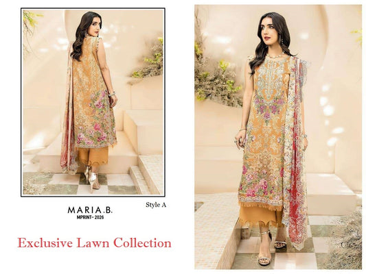 Maria B Mprints Pakistani Designer Stylish Embroidered Lawn Suit - AliShaif
