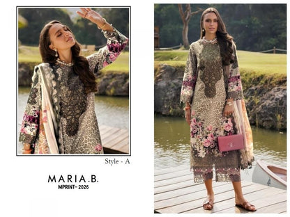 Maria B Mprints Pakistani Designer Stylish Embroidered Lawn Suit