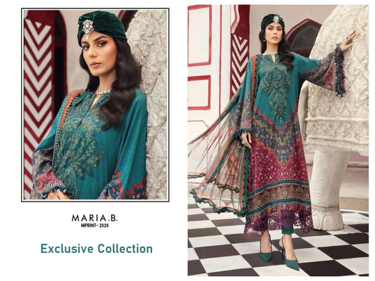 Maria B Mprint Pakistani Designer Stylish Embroidered Lawn Suit