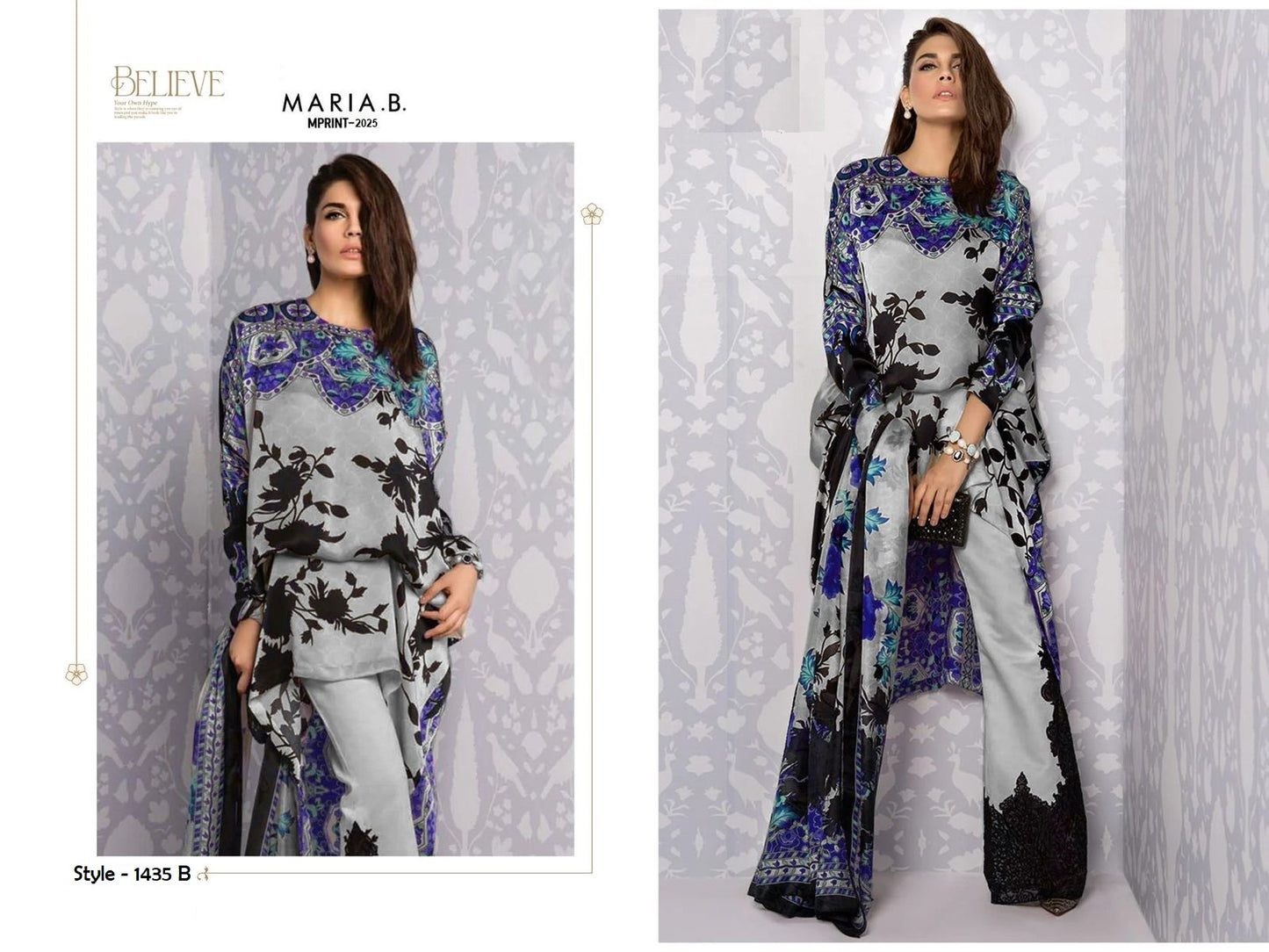 Maria B Mprint Pakistani Designer Stylish Hit Embroidered Lawn Suit