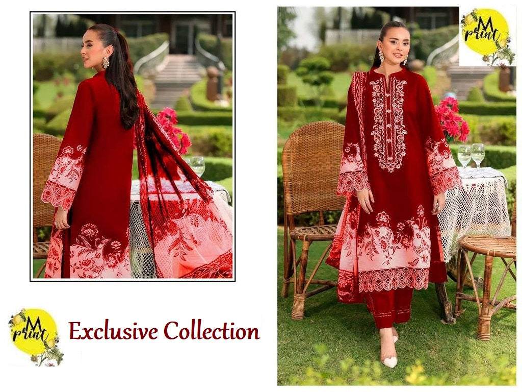 Mprint Pakistani Designer Stylish Hit Embroidered Lawn Suit