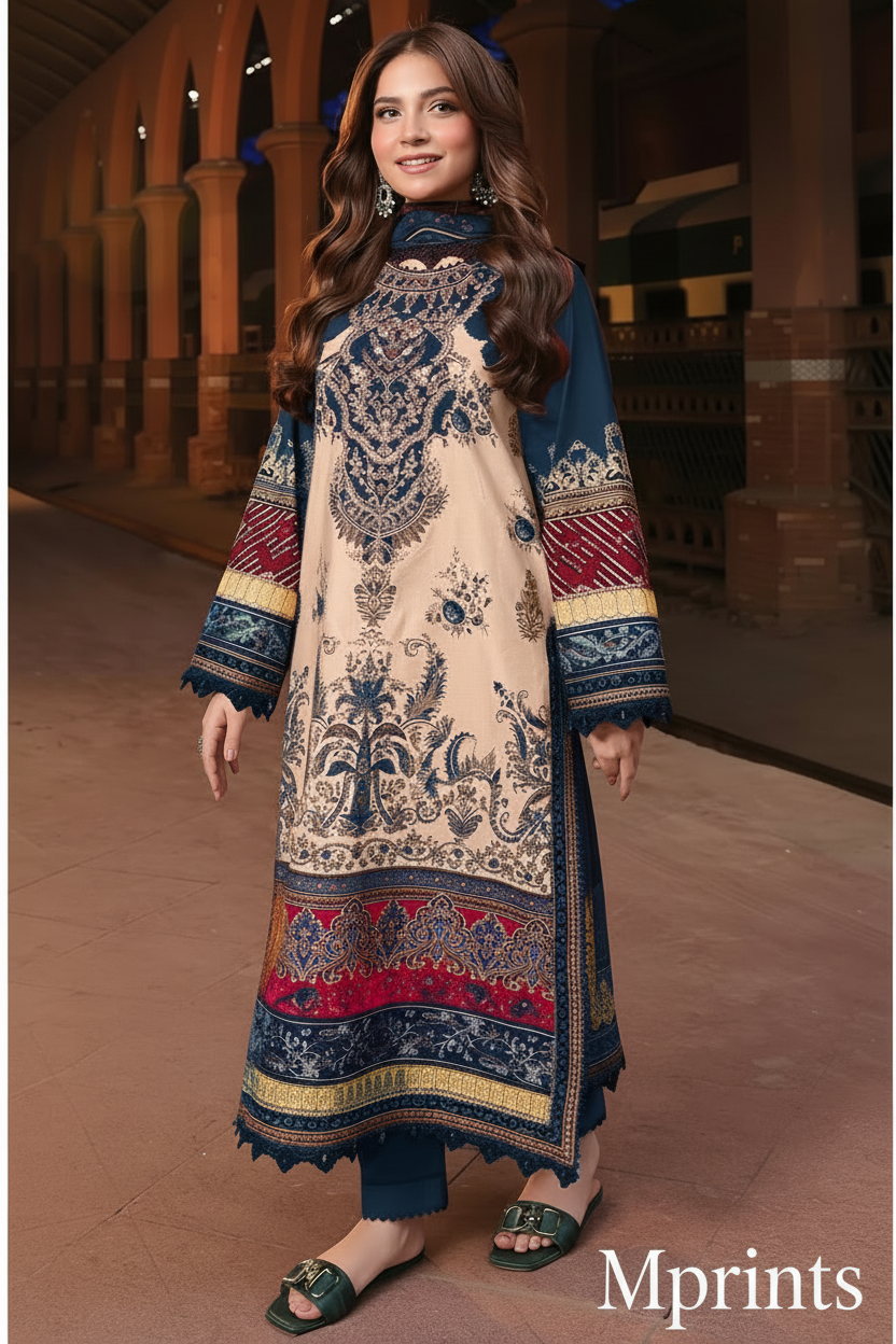 Mprint Pakistani Designer Stylish Hit Embroidered Lawn Suit