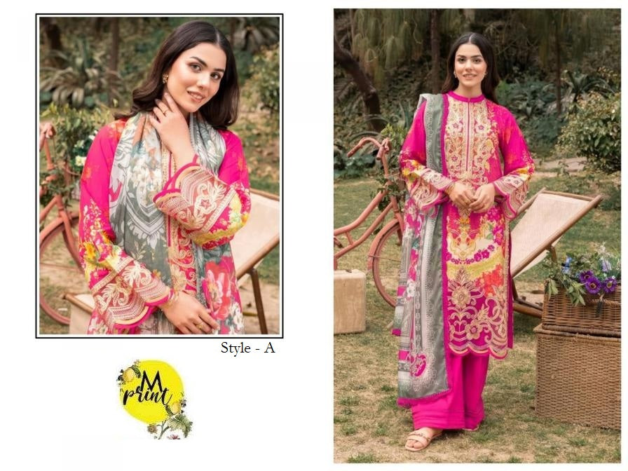 Mprints Pakistani Designer Stylish Embroidered Lawn Suit