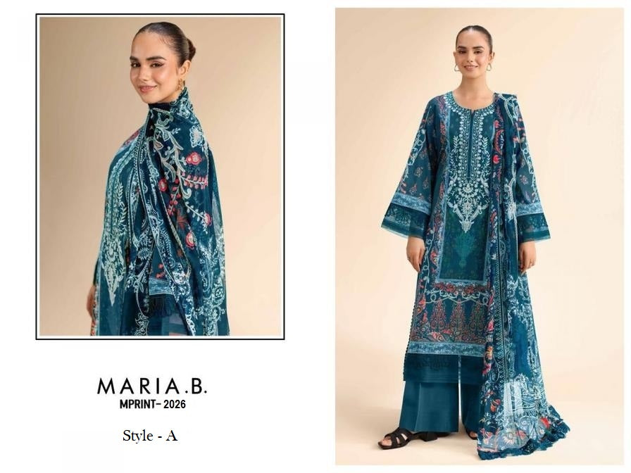 Maria B Mprints Pakistani Designer Stylish Embroidered Lawn Suit