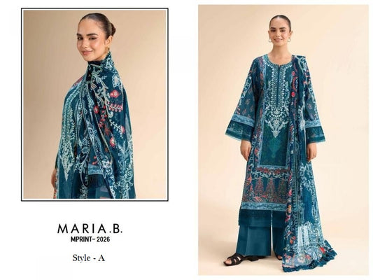 Maria B Mprints Pakistani Designer Stylish Embroidered Lawn Suit