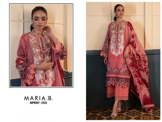 Maria B Mprints Pakistani Designer Stylish Embroidered Lawn Suit