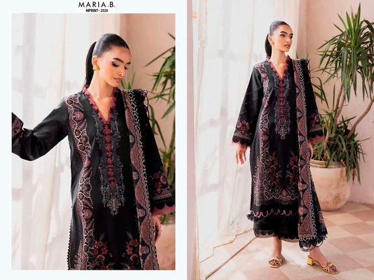 Maria B Mprints Pakistani Designer Stylish Embroidered Lawn Suit
