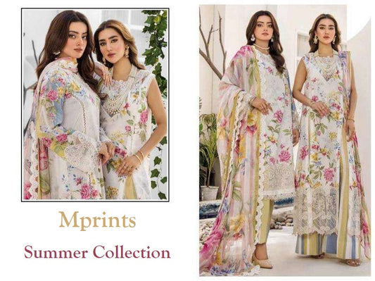 Mprint Pakistani Designer Stylish Hit Embroidered Lawn Suit