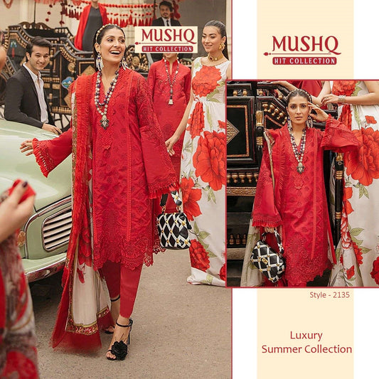 Mushq Pakistani Designer Hit Embroidered Chikankari Lawn Suit