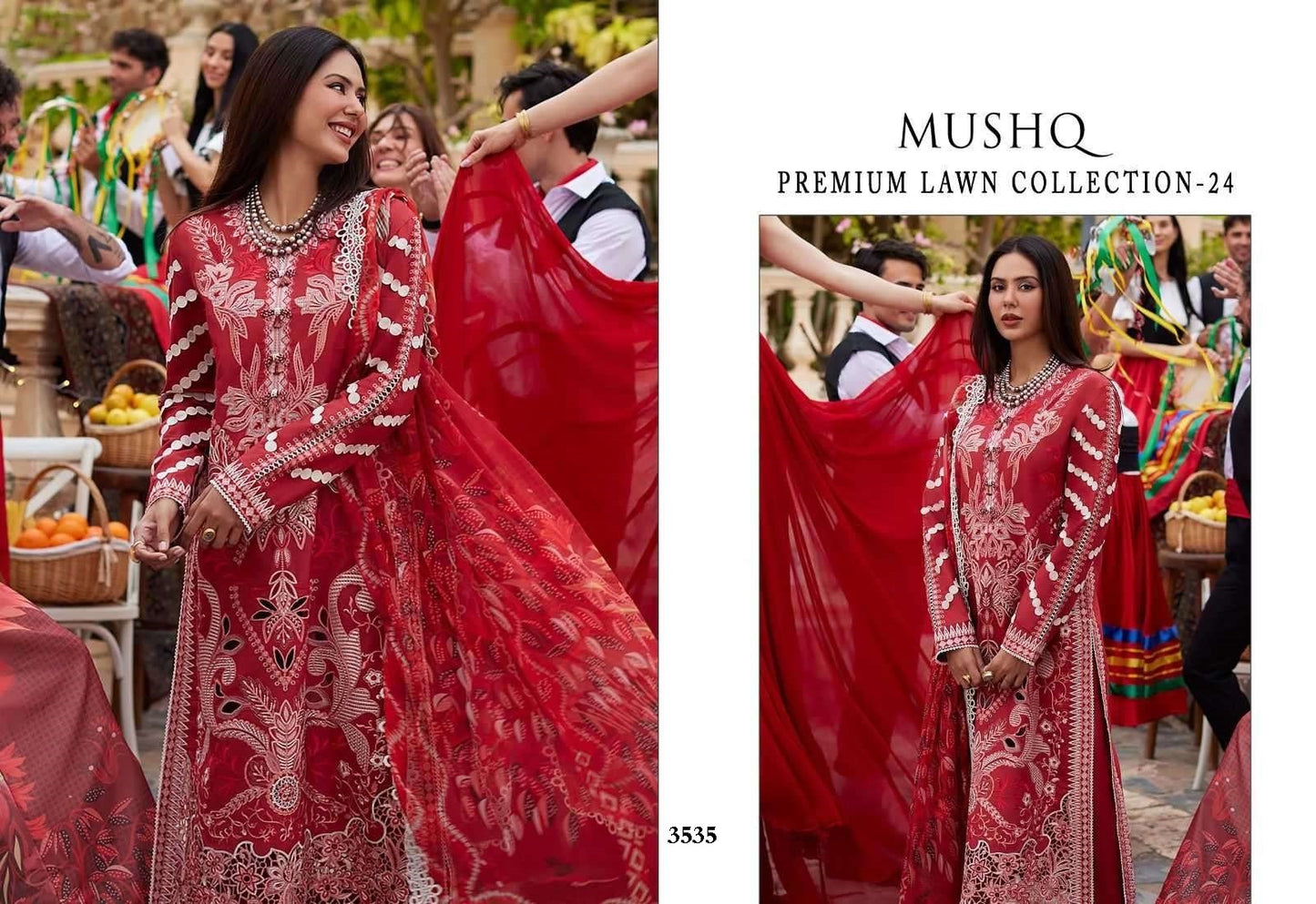 Mushq Pakistani Designer Premium Hit Embroidered Lawn Suit