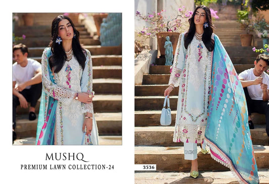 Mushq Pakistani Designer Premium Hit Embroidered Lawn Suit