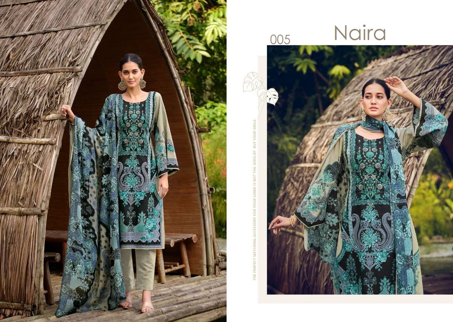 Naira Exclusive Pakistani Designer Pure Cotton Embroidered Suit