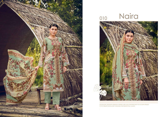 Naira Exclusive Pakistani Designer Pure Cotton Embroidered Suit