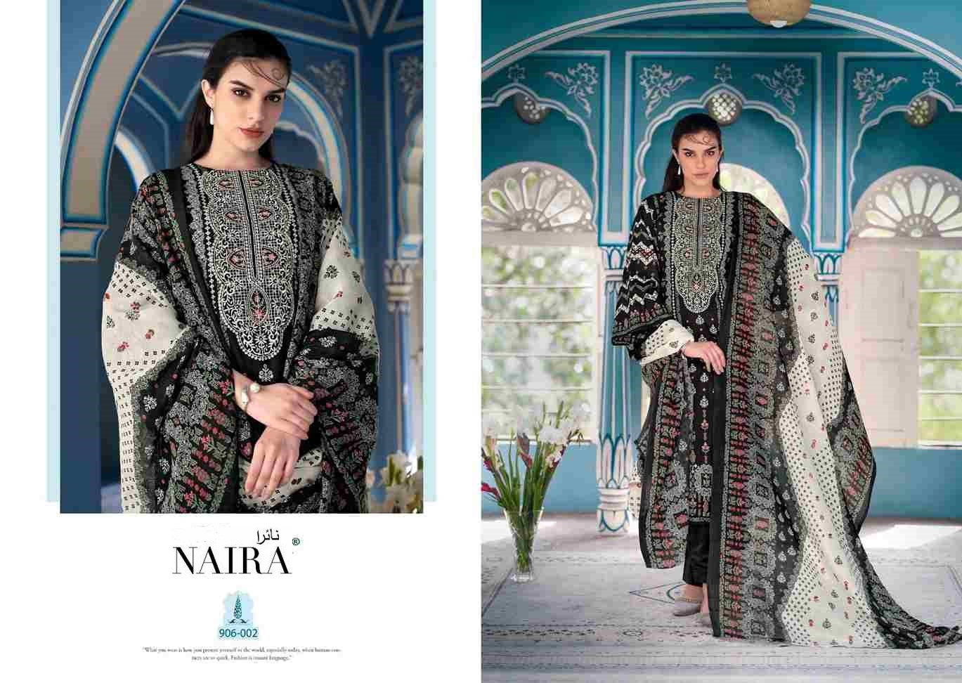 Naira Pakistani Designer Exclusive Pure Cotton Embroidered Suit
