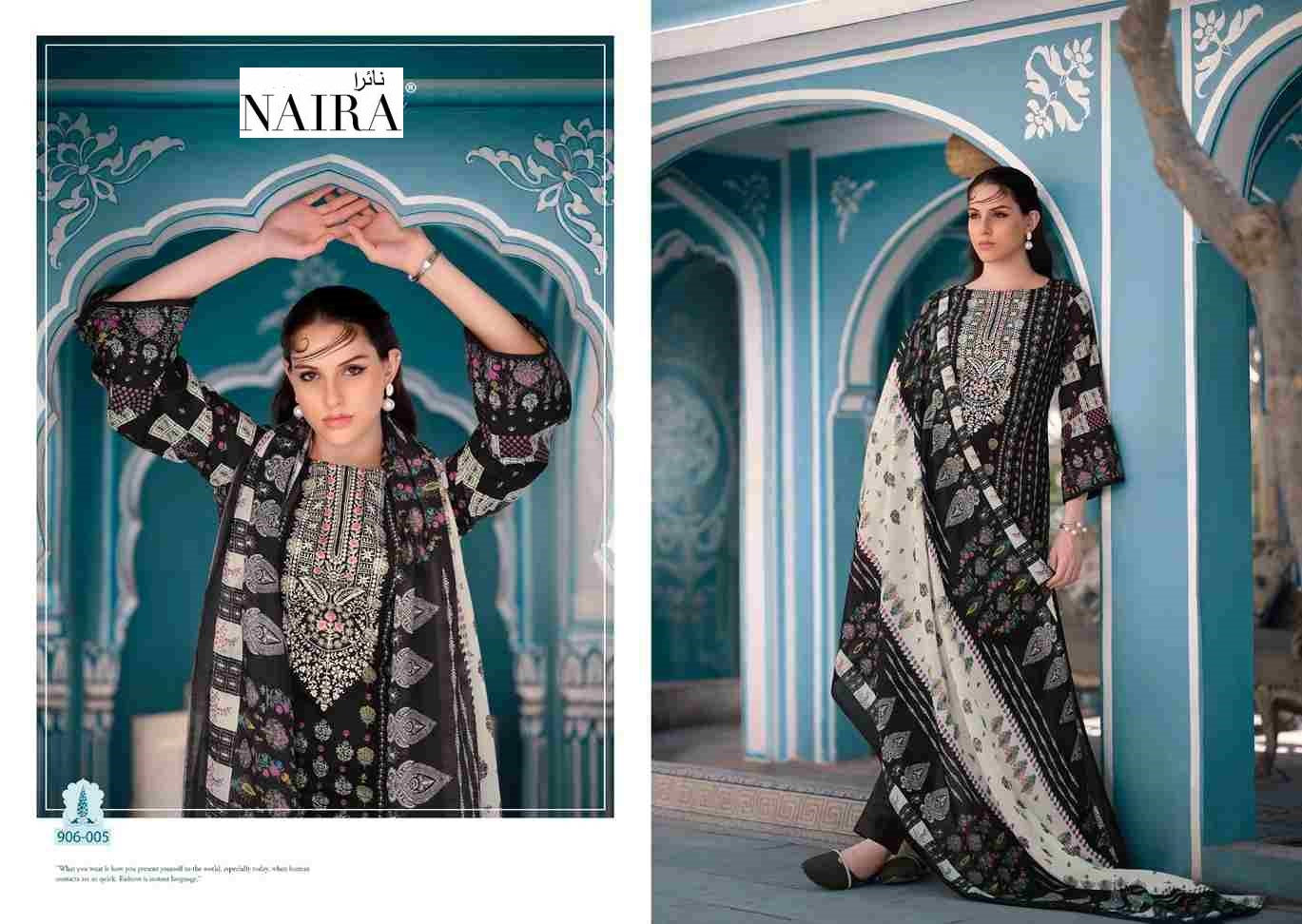 Naira Pakistani Designer Exclusive Pure Cotton Embroidered Suit