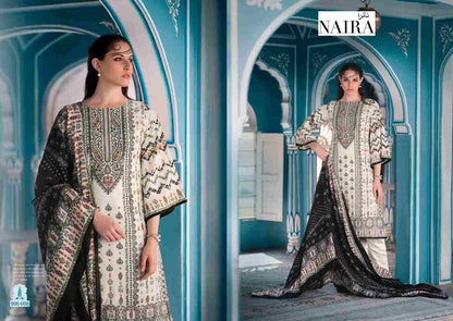 Naira Pakistani Designer Exclusive Pure Cotton Embroidered Suit