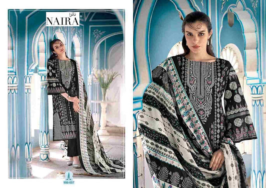 Naira Pakistani Designer Exclusive Pure Cotton Embroidered Suit