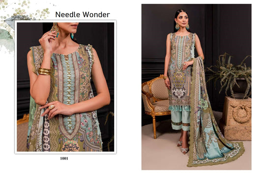 Needle Wonder Pakistani Designer Cotton Embroidered Lawn Suit
