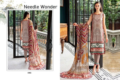 Needle Wonder Pakistani Designer Cotton Embroidered Lawn Suit