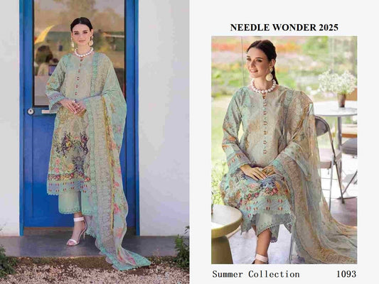 Needle Wonder Pakistani Designer Cotton Embroidered Lawn Suit
