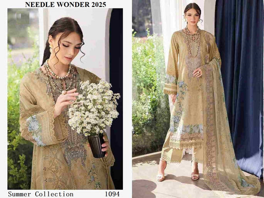 Needle Wonder Pakistani Designer Cotton Embroidered Lawn Suit