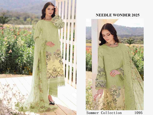 Needle Wonder Pakistani Designer Cotton Embroidered Lawn Suit