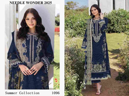 Needle Wonder Pakistani Designer Cotton Embroidered Lawn Suit