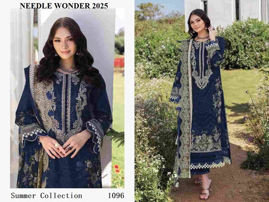 Needle Wonder Pakistani Designer Cotton Embroidered Lawn Suit