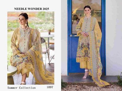 Needle Wonder Pakistani Designer Cotton Embroidered Lawn Suit