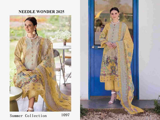 Needle Wonder Pakistani Designer Cotton Embroidered Lawn Suit