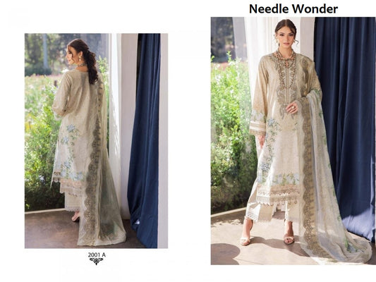 Needle Wonder Pakistani Designer Exclusive Embroidered Lawn Suit