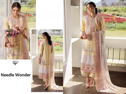 Needle Wonder Pakistani Designer Exclusive Embroidered Lawn Suit