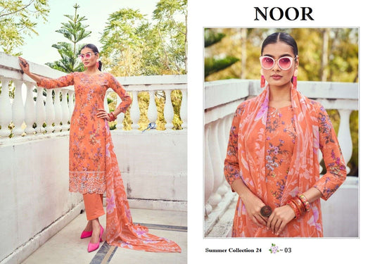 Noor Pakistani Designer Classic Pure Cotton Embroidered Shalwar Suit