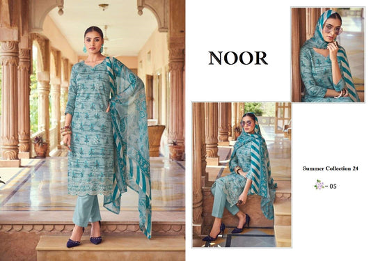 Noor Pakistani Designer Classic Pure Cotton Embroidered Shalwar Suit