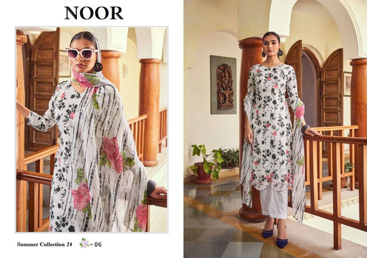 Noor Pakistani Designer Classic Pure Cotton Embroidered Shalwar Suit