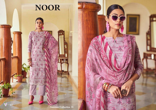 Noor Pakistani Designer Classic Pure Cotton Embroidered Shalwar Suit