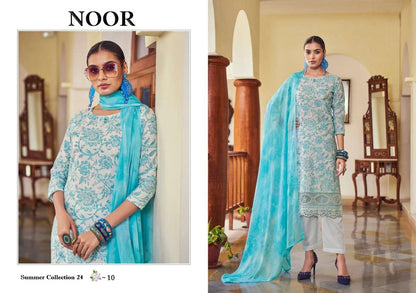 Noor Pakistani Designer Classic Pure Cotton Embroidered Shalwar Suit