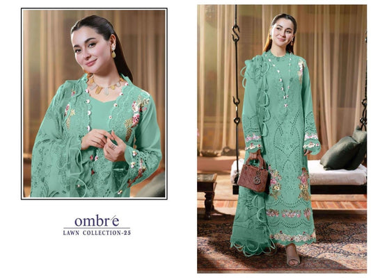 Ombre Pakistani Designer Stylish Super Hit Embroidered Lawn Suit