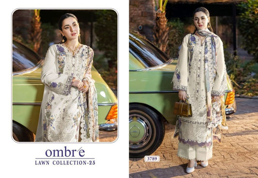 Ombre Pakistani Designer Stylish Super Hit Embroidered Lawn Suit