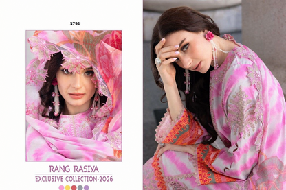 Rang Rasiya Pakistani Designer Embroidered Pure Cotton Lawn Suit