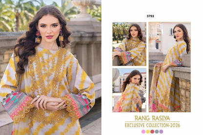 Rang Rasiya Pakistani Designer Embroidered Pure Cotton Lawn Suit