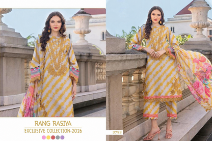 Rang Rasiya Pakistani Designer Embroidered Pure Cotton Lawn Suit