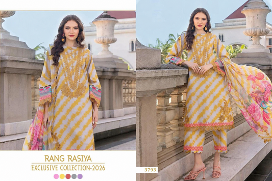 Rang Rasiya Pakistani Designer Embroidered Pure Cotton Lawn Suit