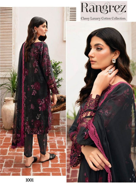 Rangrez Pakistani Designer Pure Lawn Cotton Printed Suit