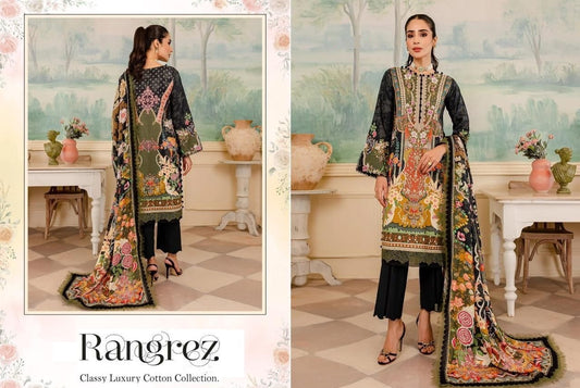 Rangrez Exclusive Pakistani Designer Cotton Embroidered Lawn Suit