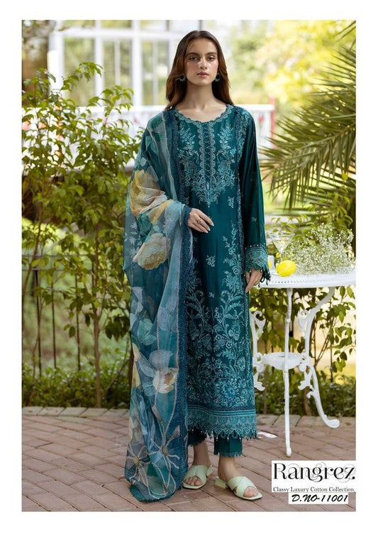 Rangrez Pakistani Designer Pure Cotton Printed Shalwar Suit - AliShaif