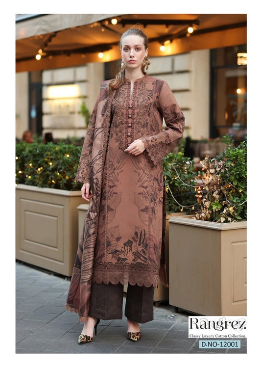 Rangrez Pakistani Designer Pure Lawn Cotton Printed Suit
