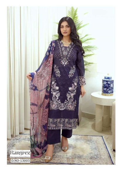Rangrez Pakistani Designer Pure Cotton Printed Shalwar Suit