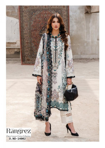 Rangrez Pakistani Designer Pure Cotton Printed Shalwar Suit