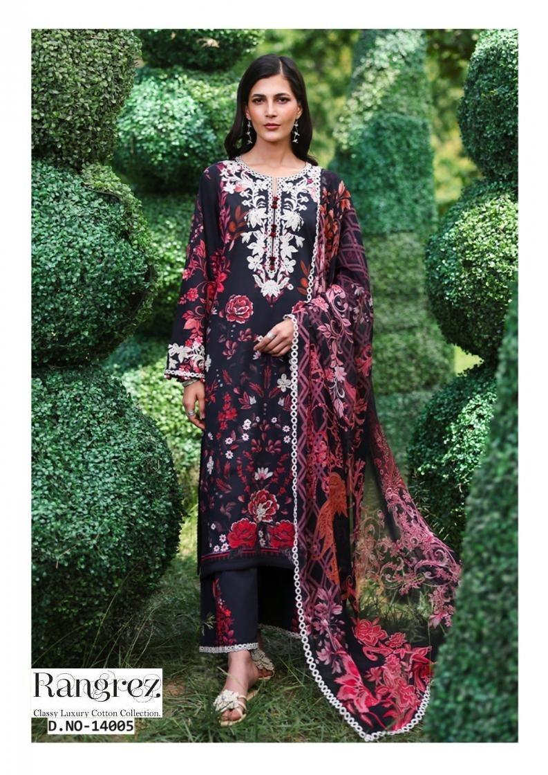 Rangrez Pakistani Designer Pure Cotton Printed Shalwar Suit